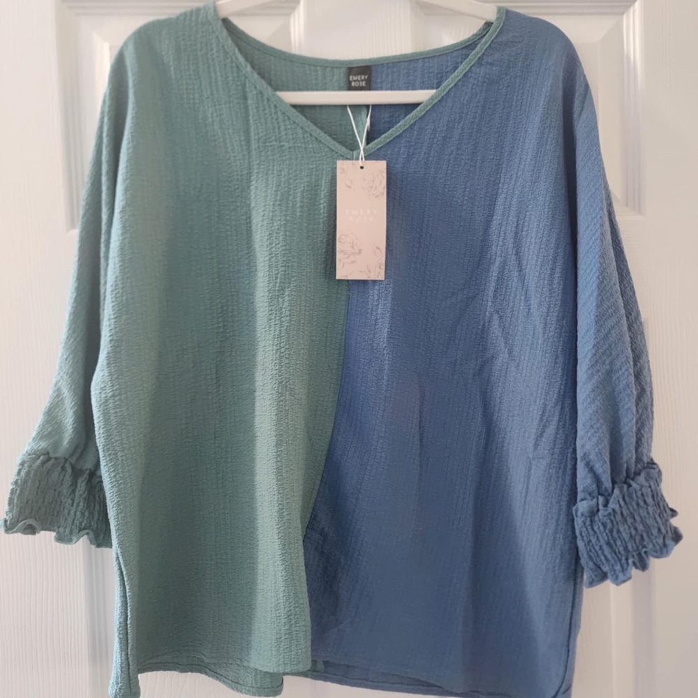 Two tone color block top